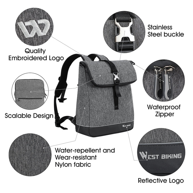 WEST BIKING YP0707259 Bicycle Riding Shelf Bags Camel Bag Multi-Function Mountain Bike Computer Backpack(Gray) by WEST BIKING