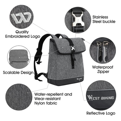 WEST BIKING YP0707259 Bicycle Riding Shelf Bags Camel Bag Multi-Function Mountain Bike Computer Backpack(Gray) by WEST BIKING