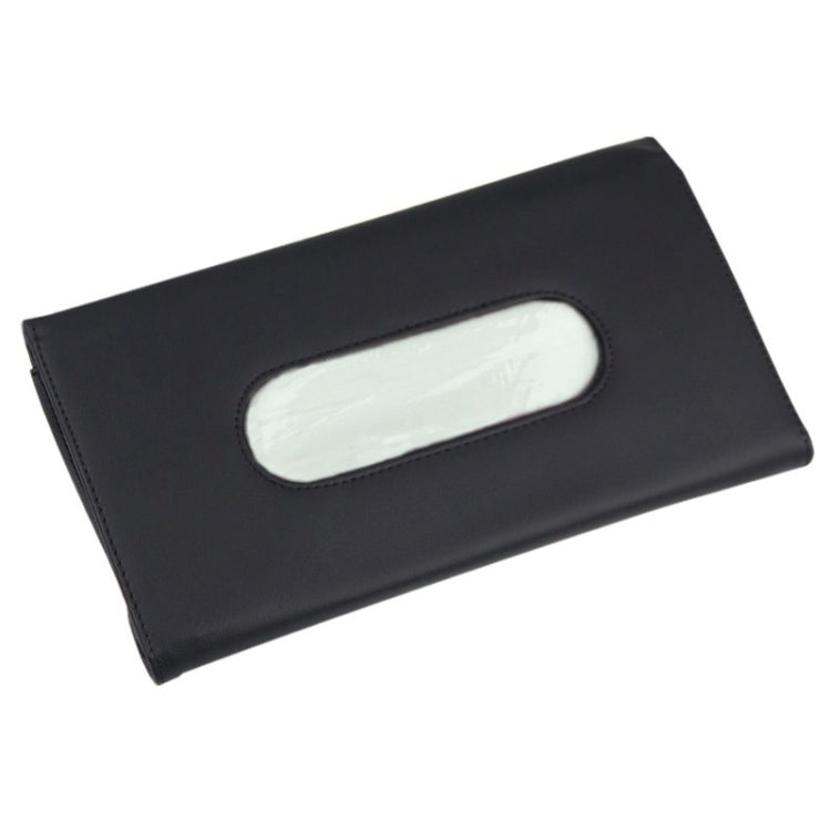 Car Hanging Type Tissue Box Sun Visor Seat Back Sunroof Storage Box(Black With Tissue) by buy2fix