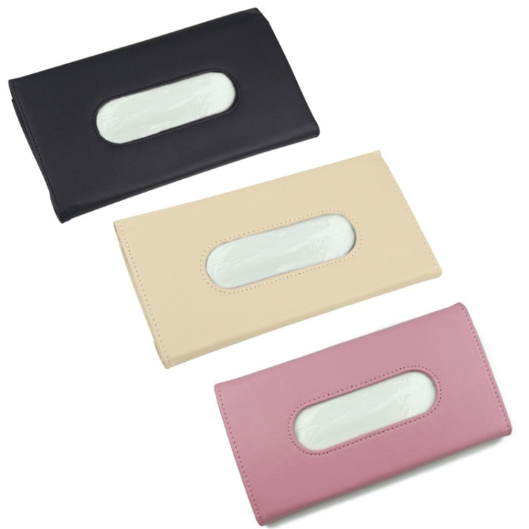 Car Hanging Type Tissue Box Sun Visor Seat Back Sunroof Storage Box(Khaki With Tissue) by buy2fix