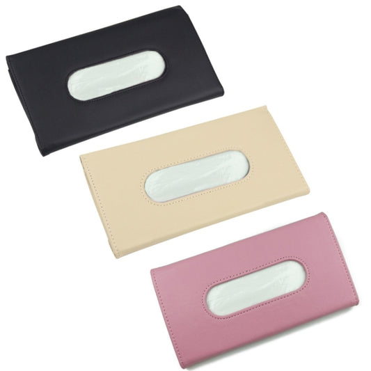 Car Hanging Type Tissue Box Sun Visor Seat Back Sunroof Storage Box(Khaki With Tissue) by buy2fix