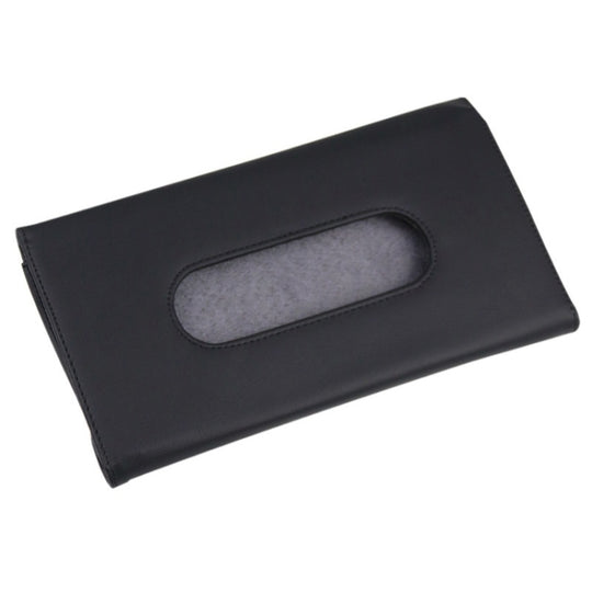 Car Hanging Type Tissue Box Sun Visor Seat Back Sunroof Storage Box(Black Without Tissue)