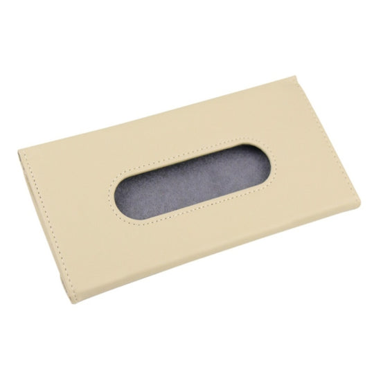 Car Hanging Type Tissue Box Sun Visor Seat Back Sunroof Storage Box(Khaki Without Tissue)