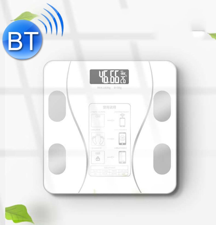 Smart Bluetooth Weight Scale Home Body Fat Measurement Health Scale Battery Model(Curve White) by buy2fix
