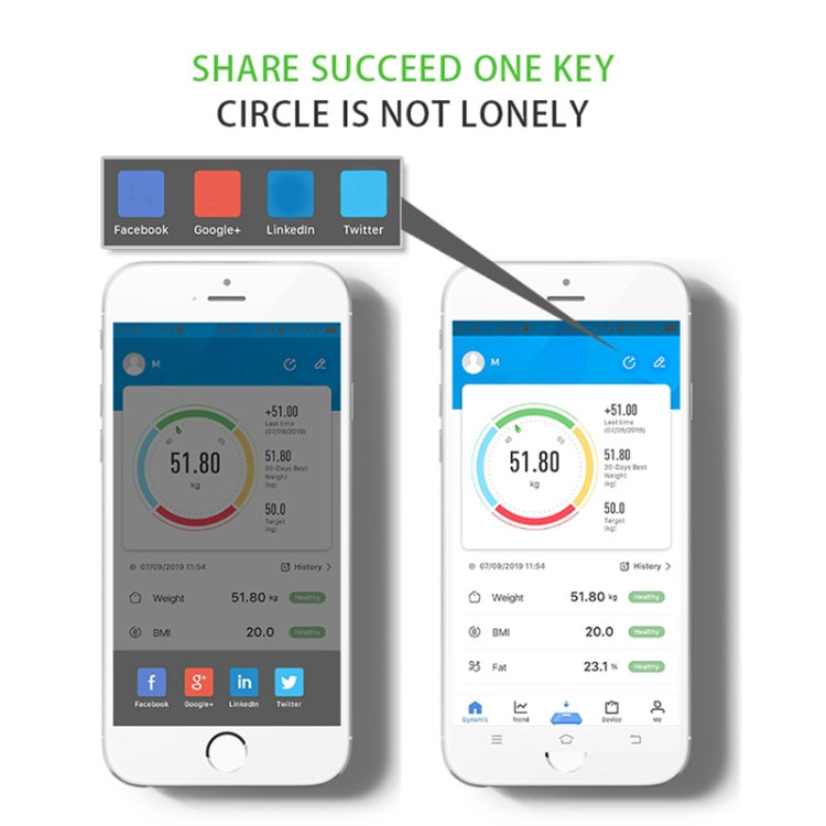 Smart Bluetooth Weight Scale Home Body Fat Measurement Health Scale Charge Model(White True Class) by buy2fix