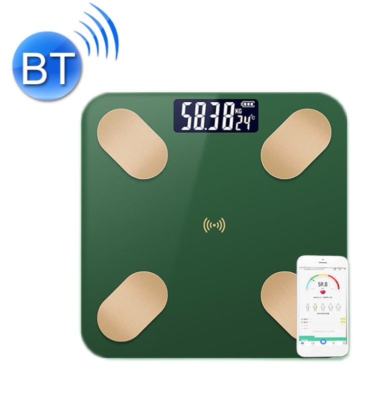 Smart Bluetooth Weight Scale Home Body Fat Measurement Health Scale Solar + Charge Model(Emerald Gold True Class) by buy2fix