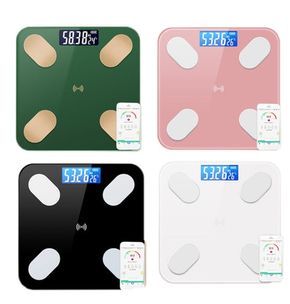 Smart Bluetooth Weight Scale Home Body Fat Measurement Health Scale Solar + Charge Model(Emerald Gold True Class) by buy2fix