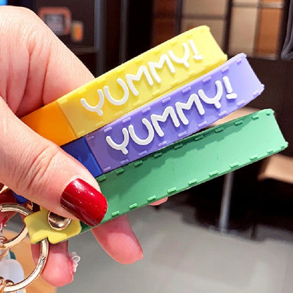 5 PCS Cartoon Animal Fruit Soft Rubber Doll Keychain School Bag Pendant(Blueberry) by buy2fix