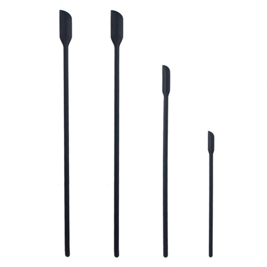 4 in 1 Silicone Mini-Pointed Scraper Lengthening Cosmetic Bottle Scraper Jam Spatula Set(Black)