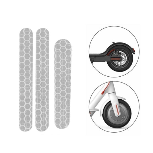 5 PCS Scooter Stickers Reflective Cursor Scooter Mudguard Reflective Sticker For Ninebot ES2 (White) - Accessories & Parts by buy2fix | Online Shopping UK | buy2fix