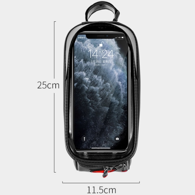 WEST BIKING 7 Inch Bike Top Tube Front Hard Shell Bag Touch Screen Waterproof Riding Gear Bag(Black) by WEST BIKING