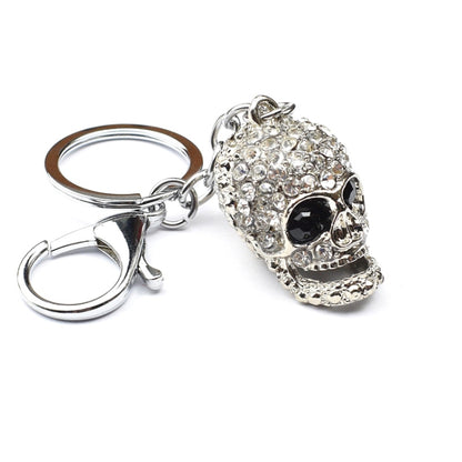 2 PCS Shining Skull Keychain Bag Hanging Jewelry(Diamond Skull) - Key Rings by buy2fix | Online Shopping UK | buy2fix