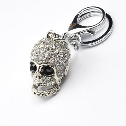 2 PCS Shining Skull Keychain Bag Hanging Jewelry(Diamond Skull) - Key Rings by buy2fix | Online Shopping UK | buy2fix
