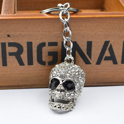 2 PCS Shining Skull Keychain Bag Hanging Jewelry(Diamond Skull) - Key Rings by buy2fix | Online Shopping UK | buy2fix