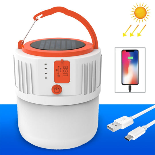 Solar LED Bulb Light Household Emergency Light Mobile Night Market Lamp, Style: V65 8W 24 LED 2 Battery + Power Output