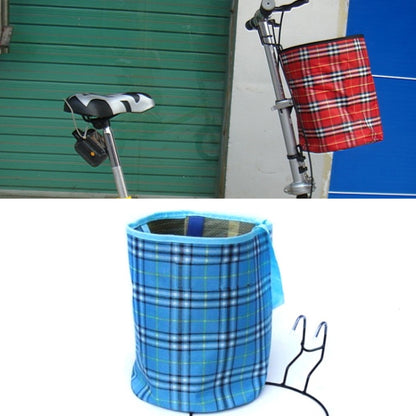 Bicycle Basket Cloth Hanging Basket Folding Bicycle Basket(Blue Square) by buy2fix