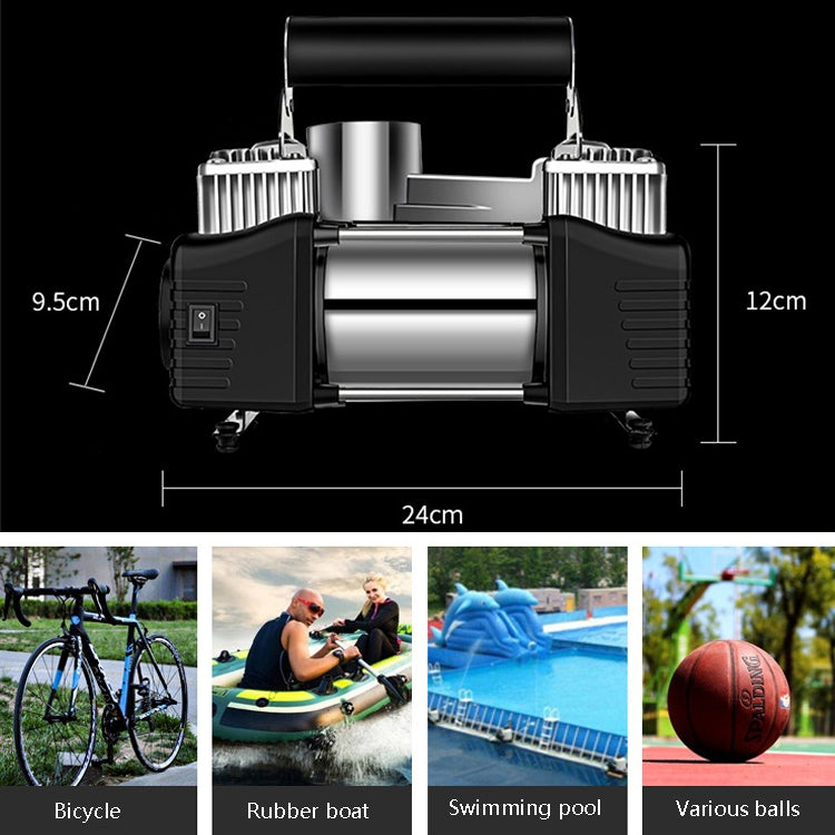 YR-106 12V Car Inflatable Pump Home Tire Portable Air Pump(Double Cylinder) by buy2fix