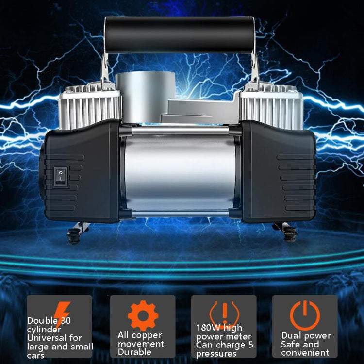 YR-106 12V Car Inflatable Pump Home Tire Portable Air Pump(Double Cylinder) by buy2fix