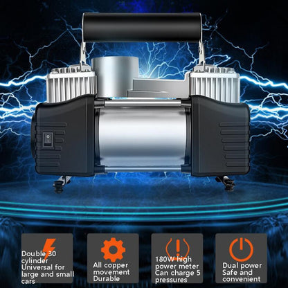 YR-106 12V Car Inflatable Pump Home Tire Portable Air Pump(Double Cylinder) by buy2fix