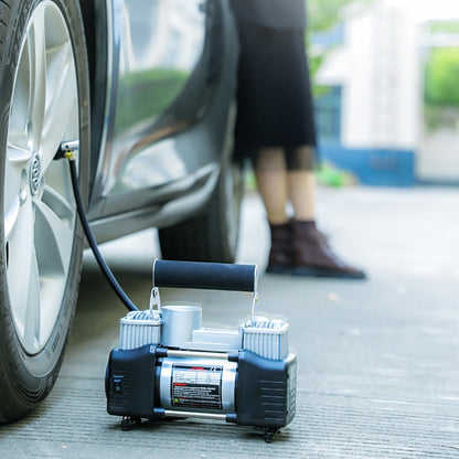 YR-106 12V Car Inflatable Pump Home Tire Portable Air Pump(Double Cylinder) by buy2fix