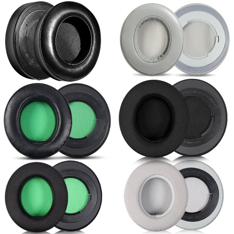 2 PCS Headset Sponge Case For Razer BlackShark V2/V2X/V2SE, Colour: Ellipse(Black Net Green Bottom) - Earmuff & Pad by buy2fix | Online Shopping UK | buy2fix