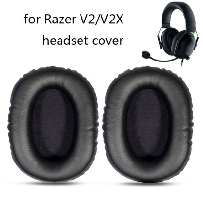 2 PCS Headset Sponge Cover For Razer V2, Colour: Black Skin Black Net - Earmuff & Pad by buy2fix | Online Shopping UK | buy2fix