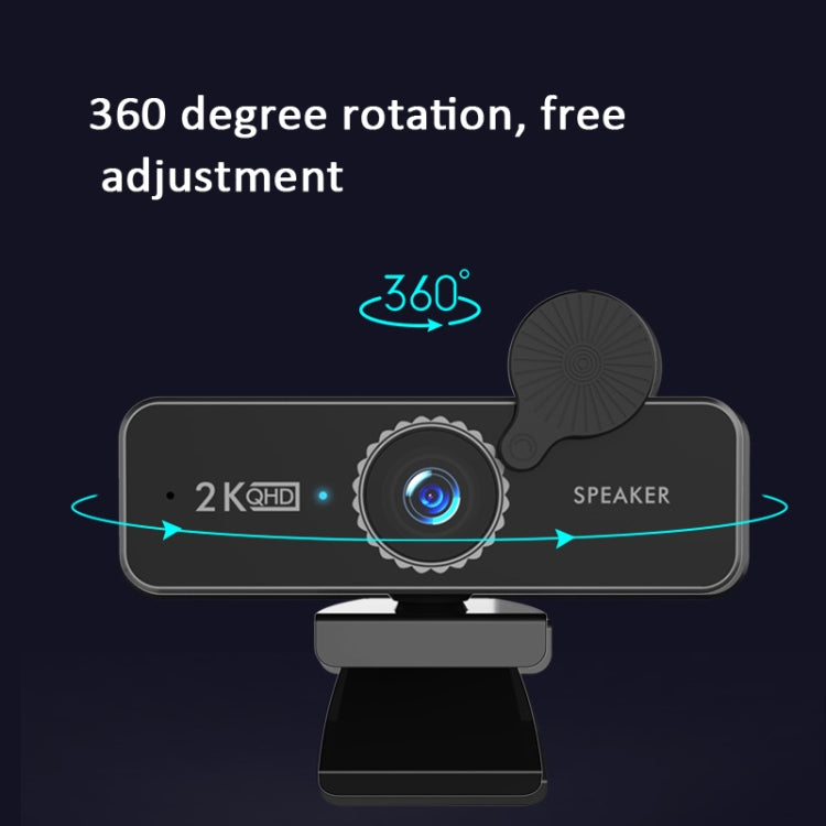C580 1440P Network HD Live Broadcast Computer Camera Built-In Speaker by buy2fix