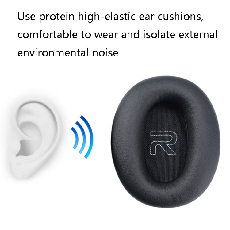 1 Pair Protein Skin Leather Headest Sponge Earmuffs For Edifier W820BT / W808BT / K815 / K815PG1 / H840 / K800 / K830(Gray) - Earmuff & Pad by buy2fix | Online Shopping UK | buy2fix