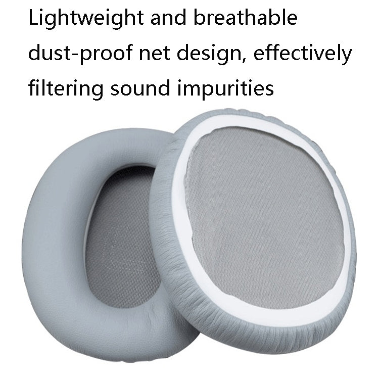 1 Pair Protein Skin Leather Headest Sponge Earmuffs For Edifier W820BT / W808BT / K815 / K815PG1 / H840 / K800 / K830(Gray) - Earmuff & Pad by buy2fix | Online Shopping UK | buy2fix