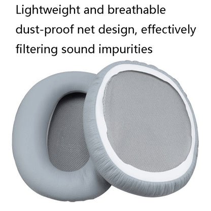 1 Pair Protein Skin Leather Headest Sponge Earmuffs For Edifier W820BT / W808BT / K815 / K815PG1 / H840 / K800 / K830(Gray) - Earmuff & Pad by buy2fix | Online Shopping UK | buy2fix