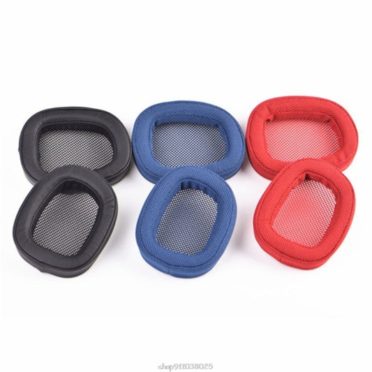 2 PCS Suitable for Logitech G433 G Pro Headphone Cover Sponge Cover Earmuffs(Red Grid) - Earmuff & Pad by buy2fix | Online Shopping UK | buy2fix
