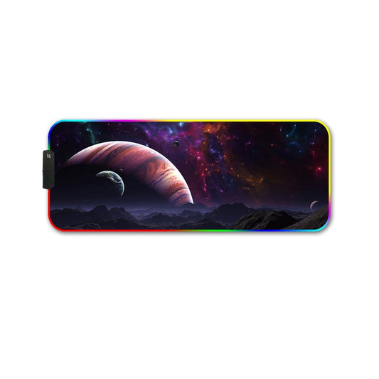260x390x3mm F-01 Rubber Thermal Transfer RGB Luminous Non-Slip Mouse Pad(Vast Starry Sky) by buy2fix