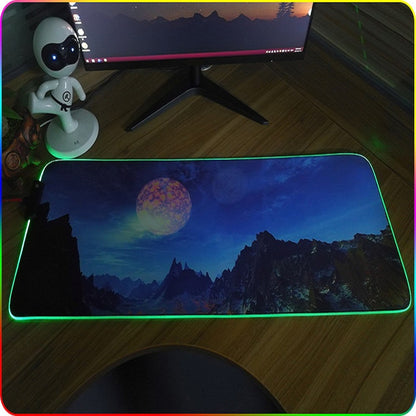 300x350x3mm F-01 Rubber Thermal Transfer RGB Luminous Non-Slip Mouse Pad(Colorful Lion) by buy2fix