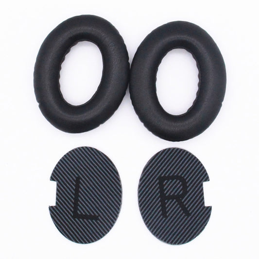 2 PCS Headset Lambskin Sponge Cover Earmuffs For Bose QC25 / QC15 / QC2 / QC35 / AE2i(Black+Black) - Earmuff & Pad by buy2fix | Online Shopping UK | buy2fix
