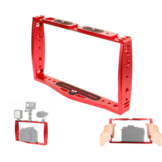 Diving Dual Handheld Grip Bracket Stabilizer Extension Phone Clamp Camera Rig Cage Underwater Case for GoPro HERO9 /8 /7, Colour: Red - Camera Cage by buy2fix | Online Shopping UK | buy2fix
