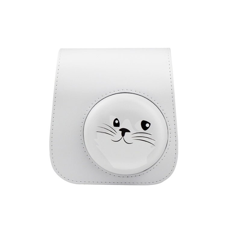 Cartoon Full Body Camera PU Leather Case Bag with Strap for FUJIFILM instax mini 9 / mini 11 / mini 8(Gray White Kitten) by buy2fix