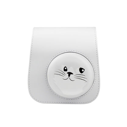 Cartoon Full Body Camera PU Leather Case Bag with Strap for FUJIFILM instax mini 9 / mini 11 / mini 8(Gray White Kitten) by buy2fix
