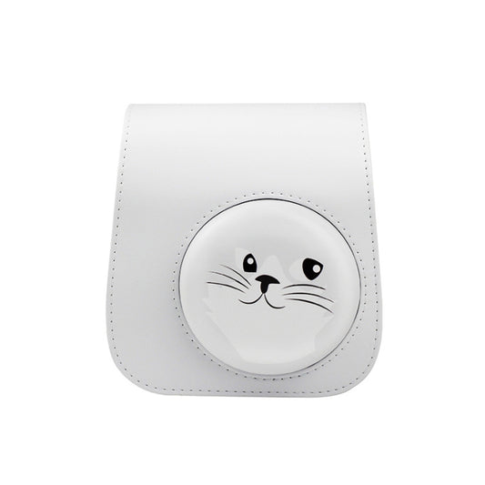 Cartoon Full Body Camera PU Leather Case Bag with Strap for FUJIFILM instax mini 9 / mini 11 / mini 8(Gray White Kitten) by buy2fix