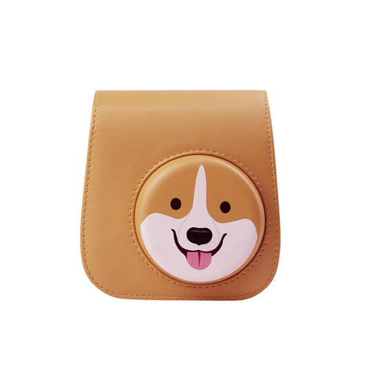 Cartoon Full Body Camera PU Leather Case Bag with Strap for FUJIFILM instax mini 9 / mini 11 / mini 8(Yellow Corgi) - Leather Bag by buy2fix | Online Shopping UK | buy2fix