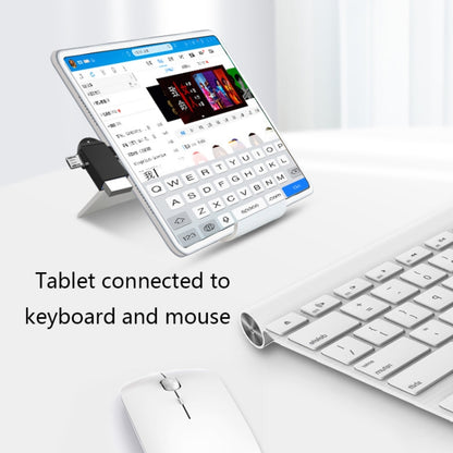 10 PCS LI-09 USB 3.0 Female to USB-C / Type-C + Micro USB Male Multi-Function OTG Adapter with Lanyard(Gold) by buy2fix