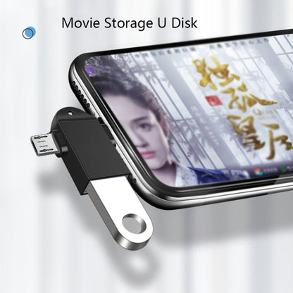 10 PCS LI-09 USB 3.0 Female to USB-C / Type-C + Micro USB Male Multi-Function OTG Adapter with Lanyard(Gold) by buy2fix