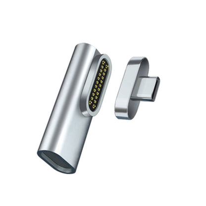 20 Pin Elbow Magnetic USB-C / Type-C Adapter Support Charging and 4K Video Transferring(Silver) - Charging Cable & Head by buy2fix | Online Shopping UK | buy2fix