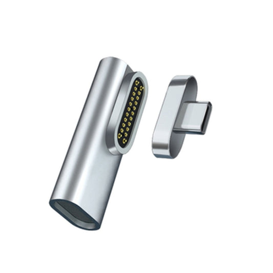 20 Pin Elbow Magnetic USB-C / Type-C Adapter Support Charging and 4K Video Transferring(Silver) - Charging Cable & Head by buy2fix | Online Shopping UK | buy2fix