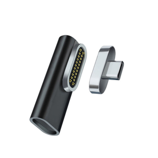 20 Pin Elbow Magnetic USB-C / Type-C Adapter Support Charging and 4K Video Transferring(Black) - Charging Cable & Head by buy2fix | Online Shopping UK | buy2fix