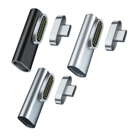 20 Pin Elbow Magnetic USB-C / Type-C Adapter Support Charging and 4K Video Transferring(Silver) - Charging Cable & Head by buy2fix | Online Shopping UK | buy2fix