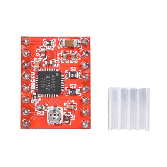 2 PCS HW-134A A4988 Red Board Stepper Motor Driver Module Heat Sink for 3D Printer - Other Accessories by buy2fix | Online Shopping UK | buy2fix
