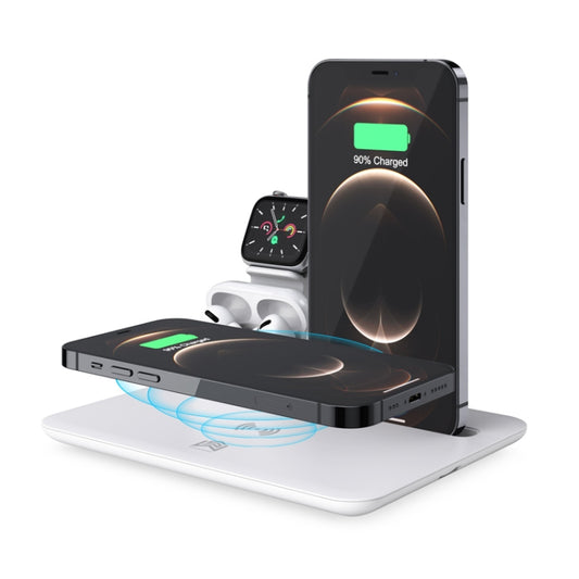 HQ-UD17 4 in 1 Wireless Charger Phone Holder Charging Base for Smart Phones, iWatch, AirPods (White) - Wireless Charger by buy2fix | Online Shopping UK | buy2fix