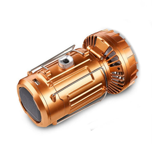 Outdoor Solar Fan Light Camping Light Portable Stretch Switch Horse Lantern, EU Plug, Type: 9399F Gold by buy2fix