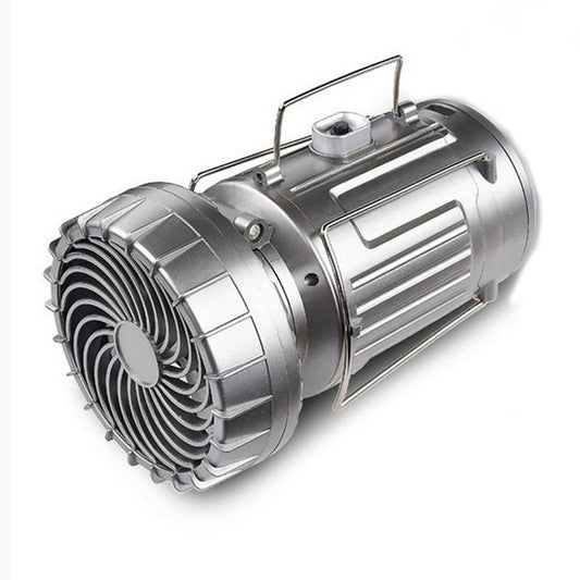 Outdoor Solar Fan Light Camping Light Portable Stretch Switch Horse Lantern, EU Plug, Type: 9399F Silver by buy2fix