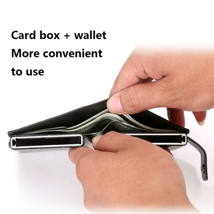 Dual Card Aluminum Alloy Card Box RFID Anti-Theft Wallet(Mad Horse Black) - Antimagnetic RFID Package by buy2fix | Online Shopping UK | buy2fix